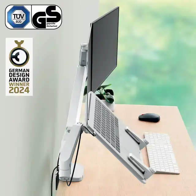MONITOR EN LAPTOPARM LEITZ ERGO GRIJS