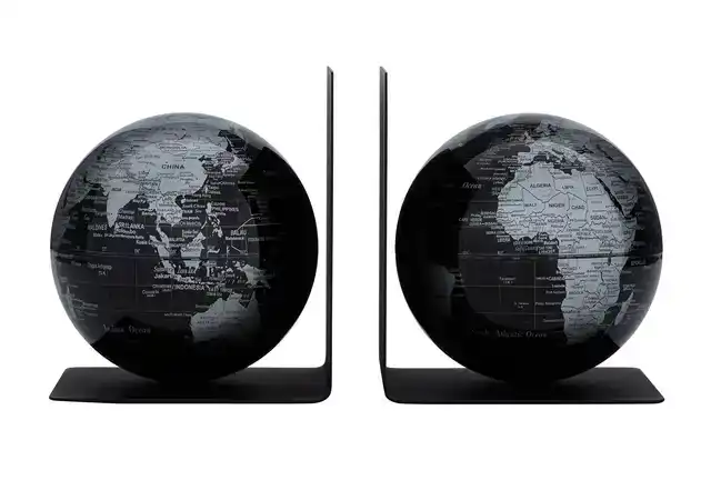BOEKENSTEUN TROIKA MET MAGN GLOBES 13CM