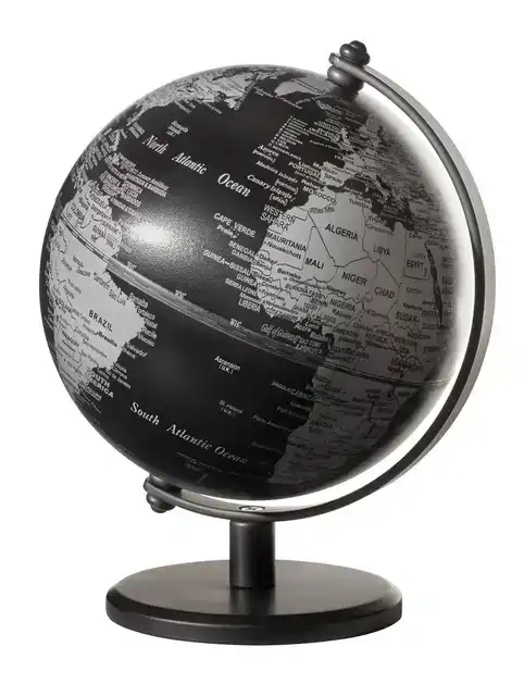 GLOBE TROIKA 13CM ZWART-ZILVER