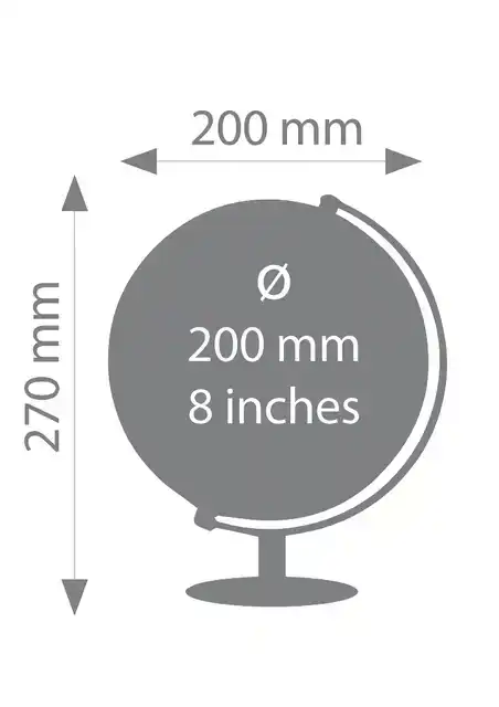 GLOBE TROIKA 20CM ZWART-ZILVER