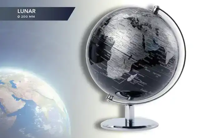 GLOBE TROIKA 20CM ZWART-ZILVER