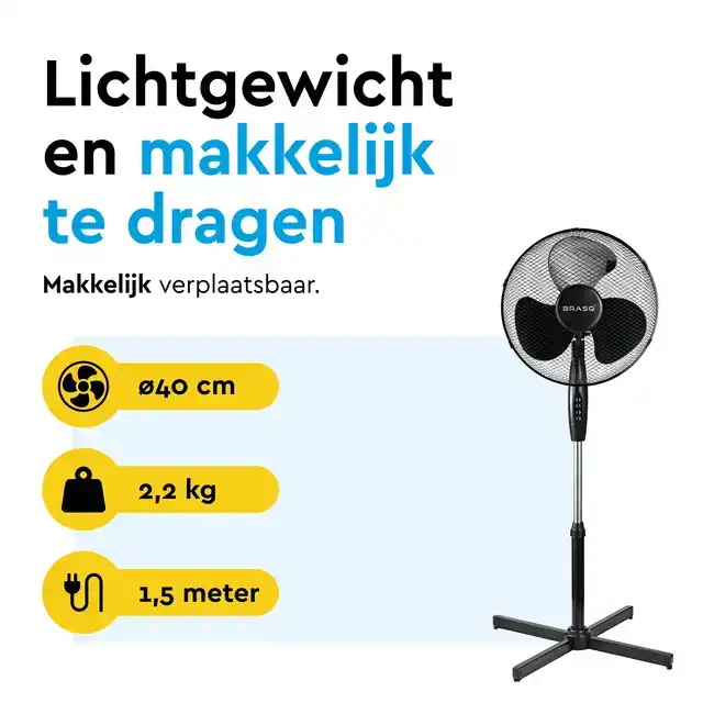 STATIEFVENTILATOR BRASQ F300 Ã˜ 40CM