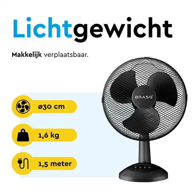 TAFELVENTILATOR BRASQ F400 Ã˜ 30CM