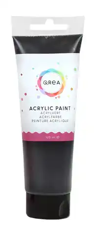 ACRYLVERF QREA 120 ML ZWART