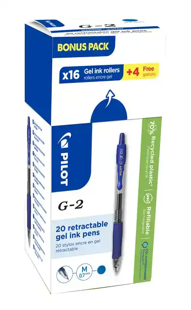 GELSCHRIJVER PILOT BL-G2-7 M BLAUW 16+4