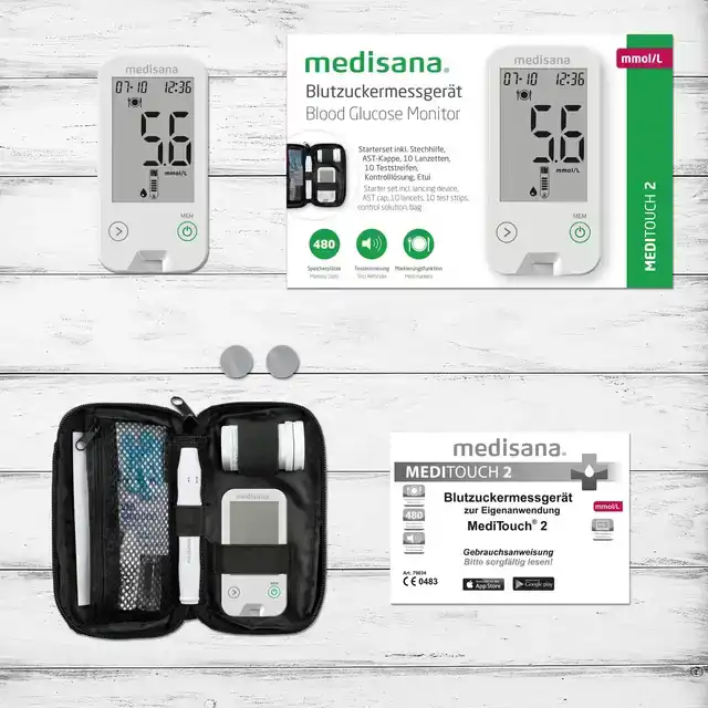 BLOEDGLUCOSEMETER MEDISANA MEDITOUCH 2