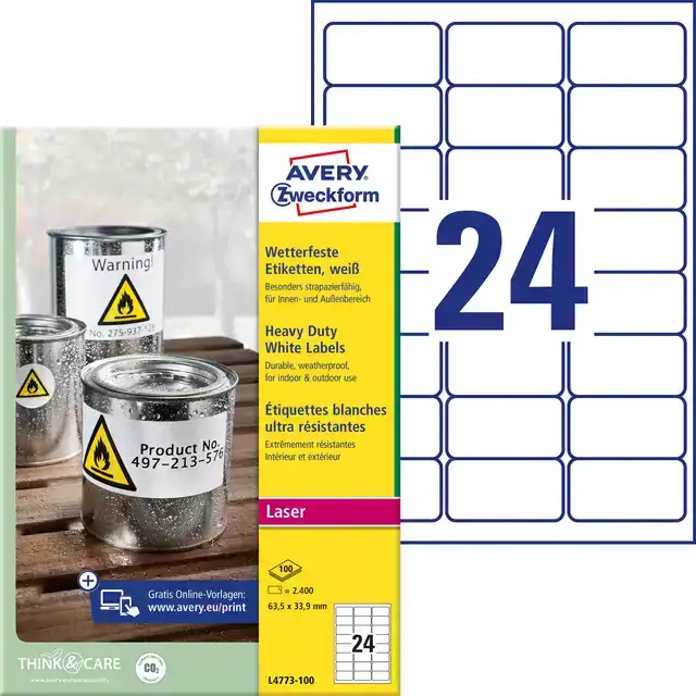 ETIKET AVERY ZWECKFORM L4773-100