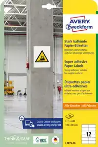 ETIKET AVERY ZWECKFORM L7875-20