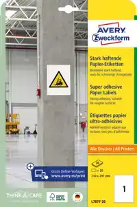 ETIKET AVERY ZWECKFORM L7877-20