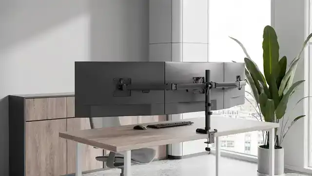 MONITORARM NEOMOUNTS NERO 3 SCHERMEN