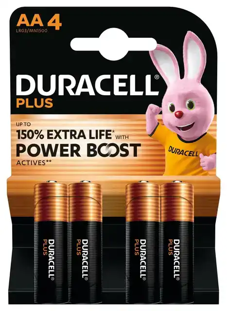 BATTERIJ DURACELL PLUS POWERBOOST 4X AA