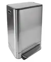 PEDAALEMMER DESQ 40 LITER RVS ZILVER
