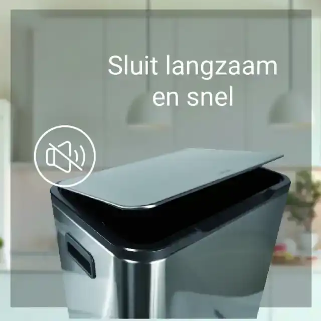 PEDAALEMMER DESQ 40 LITER RVS ZILVER