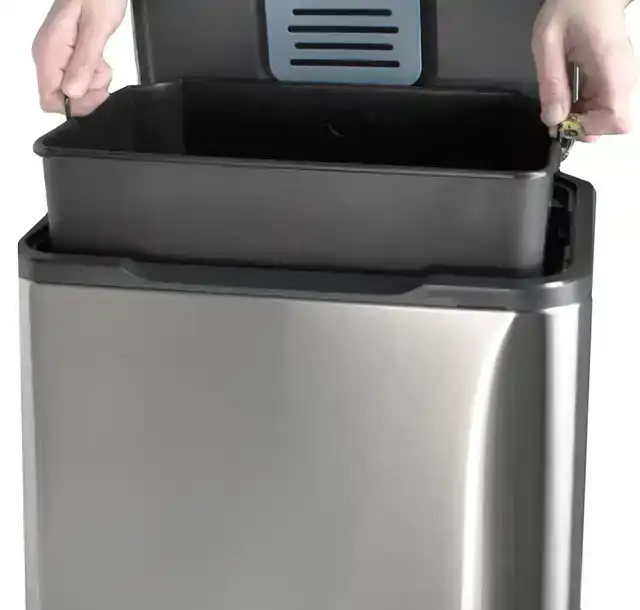 PEDAALEMMER DESQ 40 LITER RVS ZILVER