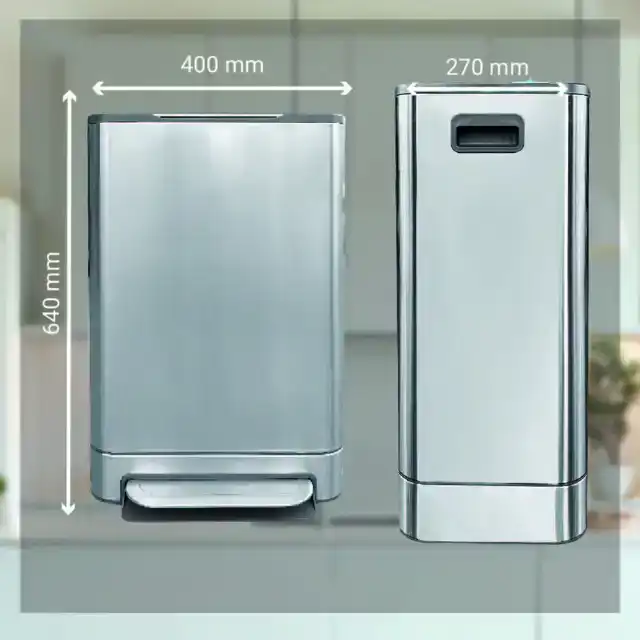 AFVALBAK DESQ PEDAALEMMER 40 LITER RVS
