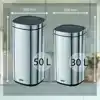 AFVALBAK DESQ TOUCH 50 LITER RVS ZILVER