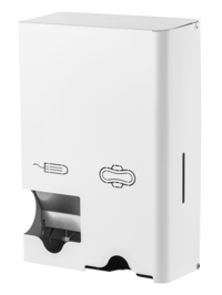 DAMESHYGIëNEDISPENSER KLEIN RVS WIT
