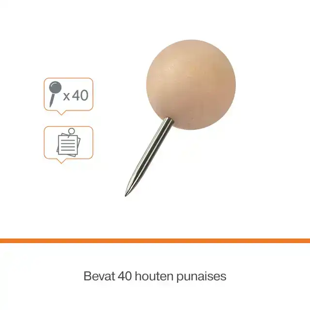 PUNAISES NOBO HOUT VOOR MEMOBORD 40ST