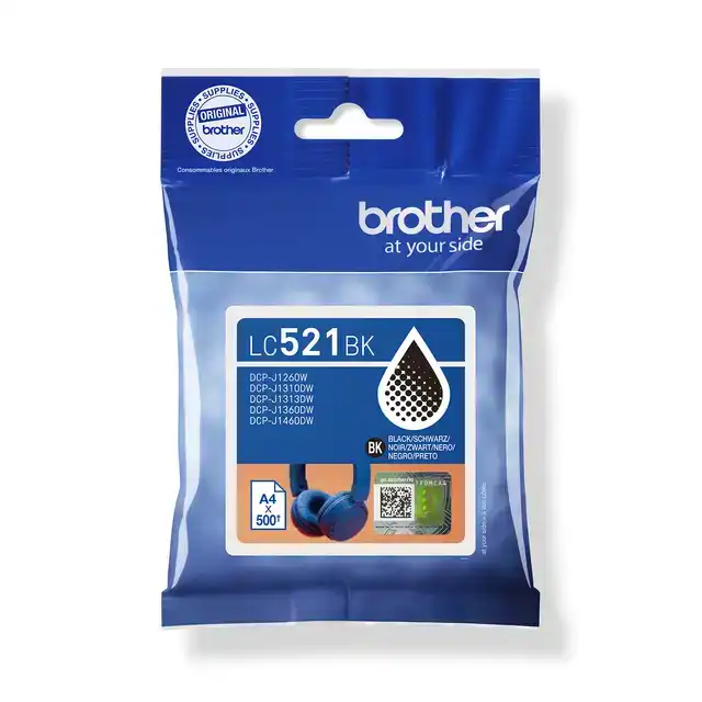 INKTCARTRIDGE BROTHER LC-521BK ZWART