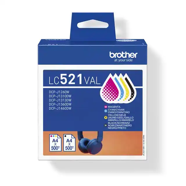 INKTCARTRIDGE BROTHER LC-521 ZWART + 3