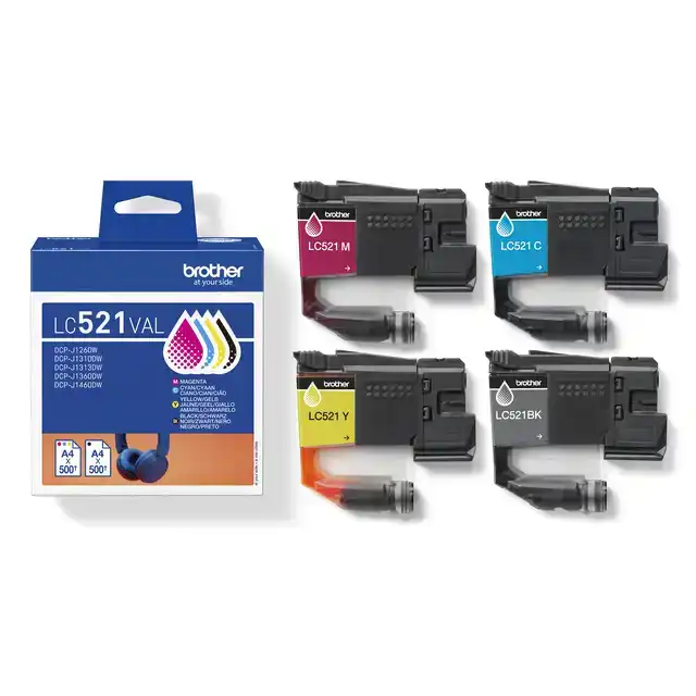INKTCARTRIDGE BROTHER LC-521 ZWART + 3