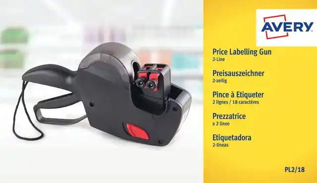 ETIKETTEERTANG AVERY PL2/18 2 REGELS