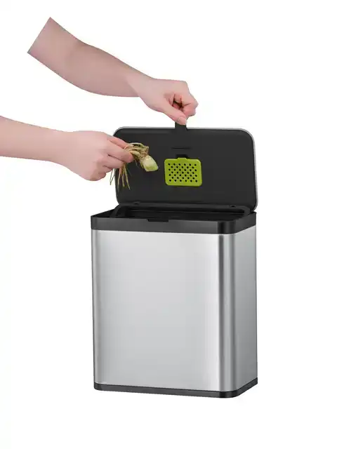 AFVALBAK EKO PURO KLEIN 7 LITER ZILVER