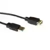 KABEL ACT USB 2.0 M/V ZWART 1.8 METER