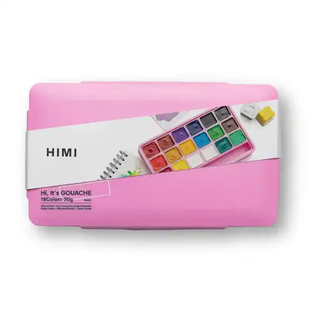 GOUACHE HIMI 18 KLEUREN 30GR BOX ROZE