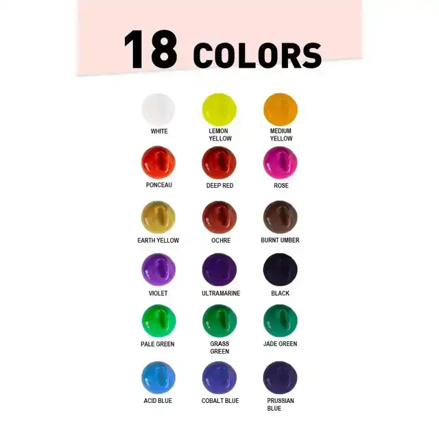 GOUACHE HIMI 18 KLEUREN 30GR BOX ROZE