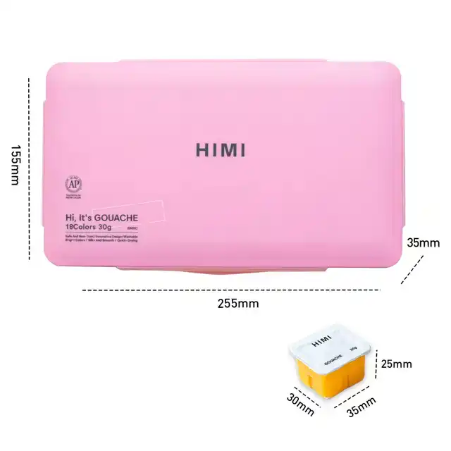 GOUACHE HIMI 18 KLEUREN 30GR BOX ROZE