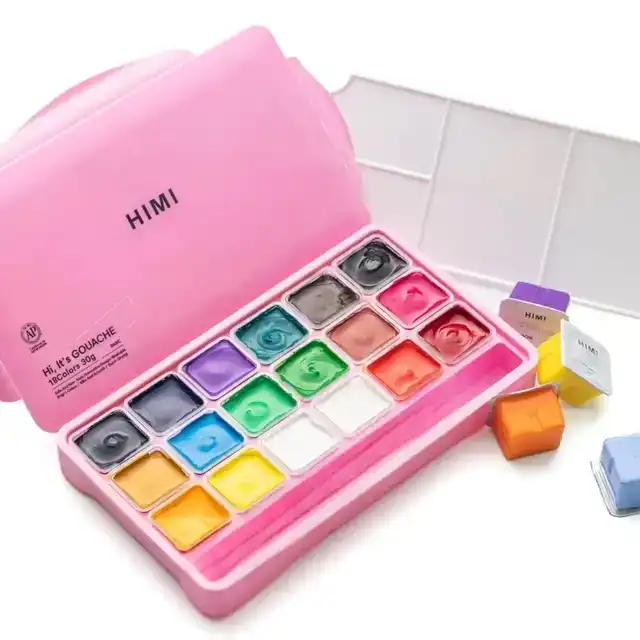 GOUACHE HIMI 18 KLEUREN 30GR BOX ROZE