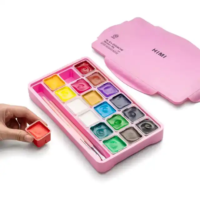 GOUACHE HIMI 18 KLEUREN 30GR BOX ROZE