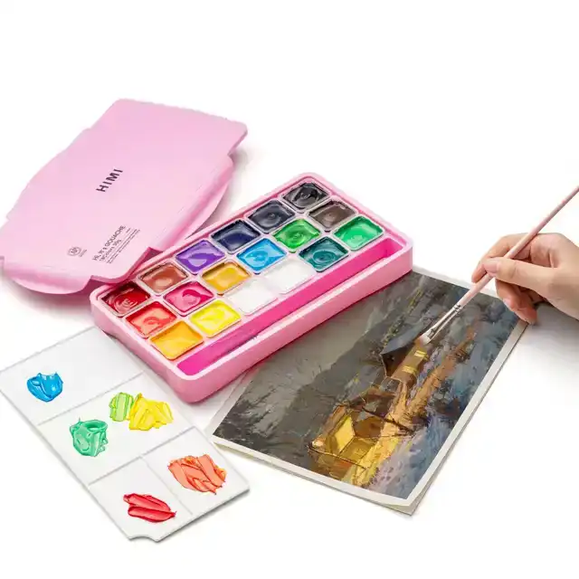 GOUACHE HIMI 18 KLEUREN 30GR BOX ROZE