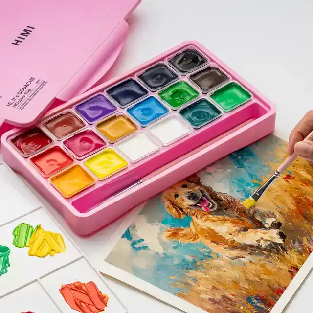 GOUACHE HIMI 18 KLEUREN 30GR BOX ROZE