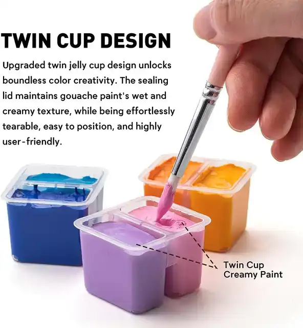 GOUACHE HIMI TWIN CUPS 36 KLEUREN 12GR