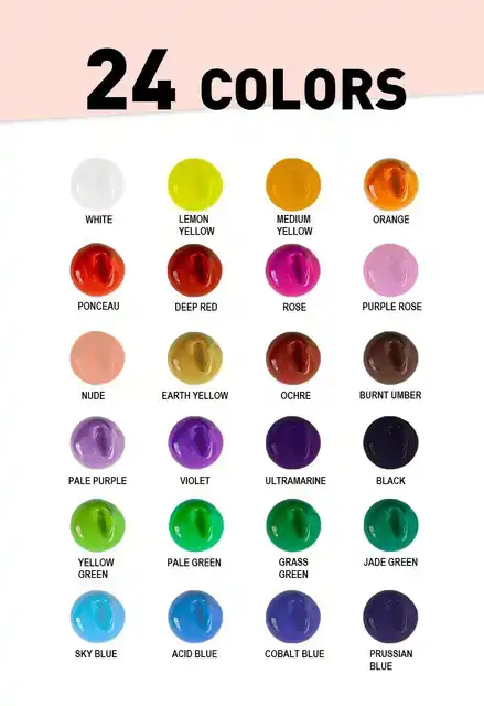 GOUACHE HIMI 24 KLEUREN 30GR BOX ROZE