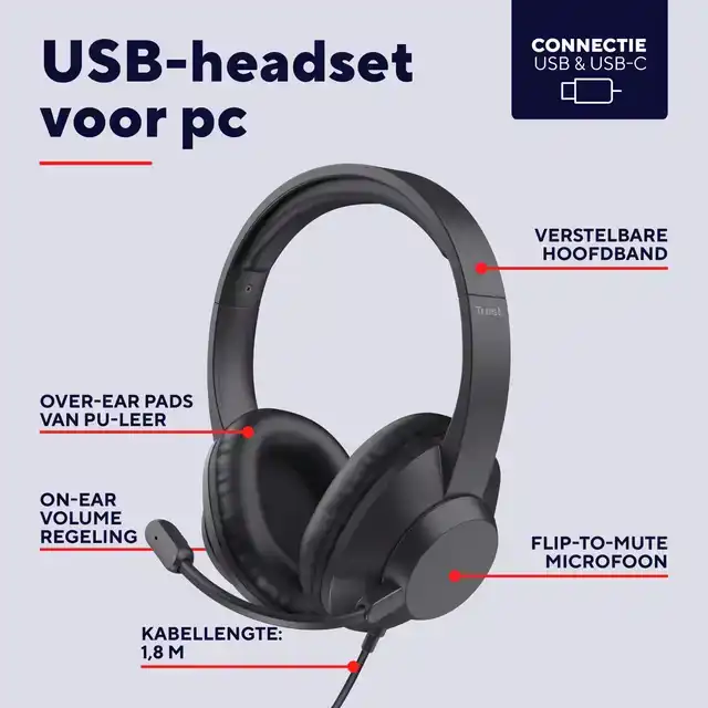 HOOFDTELEFOON TRUST AYDA MAX USB