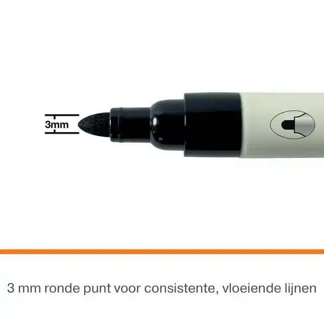 WHITEBOARDMARKER NOBO ROND ZWART 3MM