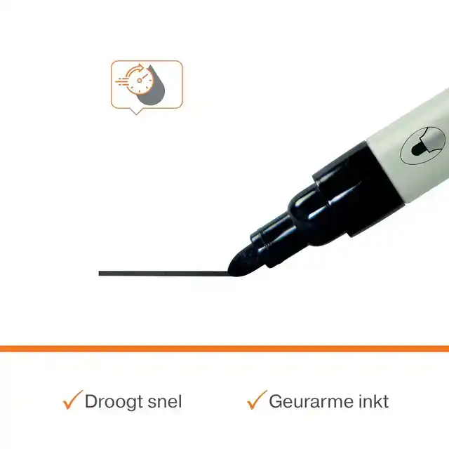 WHITEBOARDMARKER NOBO ROND ZWART 3MM