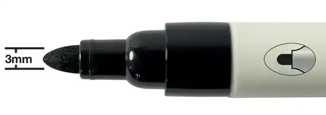WHITEBOARDMARKER NOBO ROND ZWART 3MM