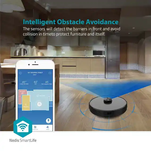 ROBOTSTOFZUIGER NEDIS WIFI LASER 3-IN-1