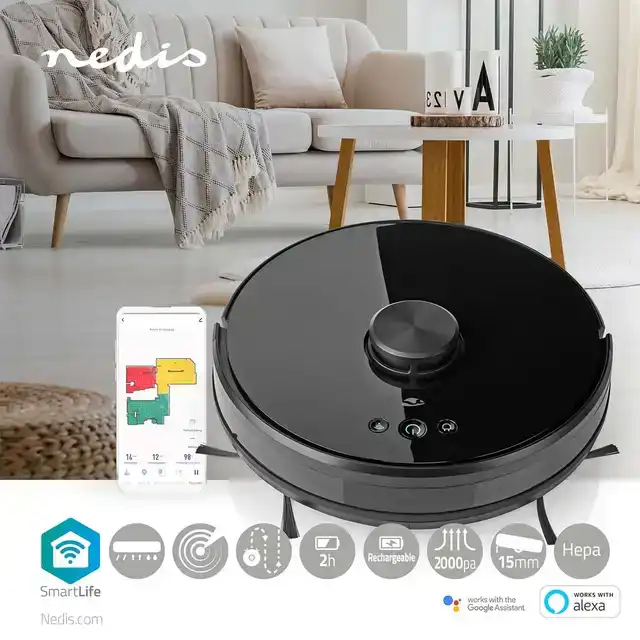 ROBOTSTOFZUIGER NEDIS WIFI LASER 3-IN-1