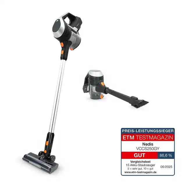 STEELSTOFZUIGER NEDIS 2-IN-1 SNOERLOOS