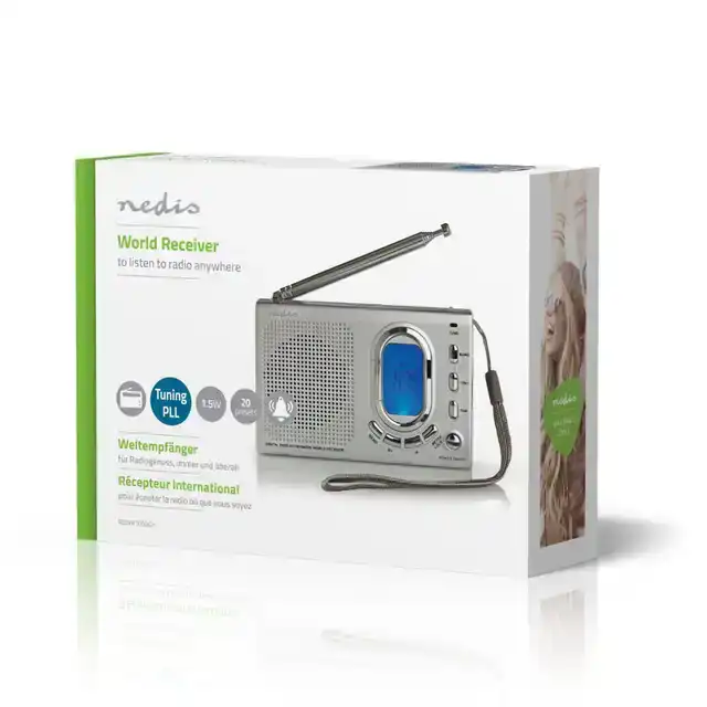 WERELDRADIO NEDIS MET WEKKER RDWR1000GY