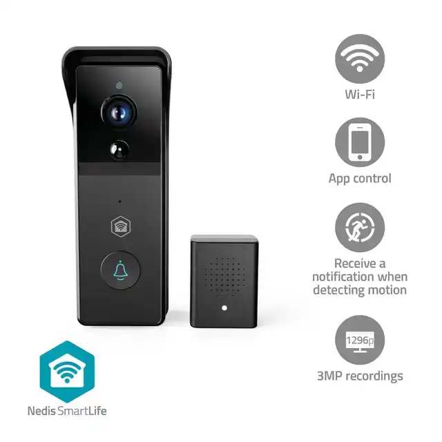 VIDEODEURBEL NEDIS WIFI 3MP FULL HD