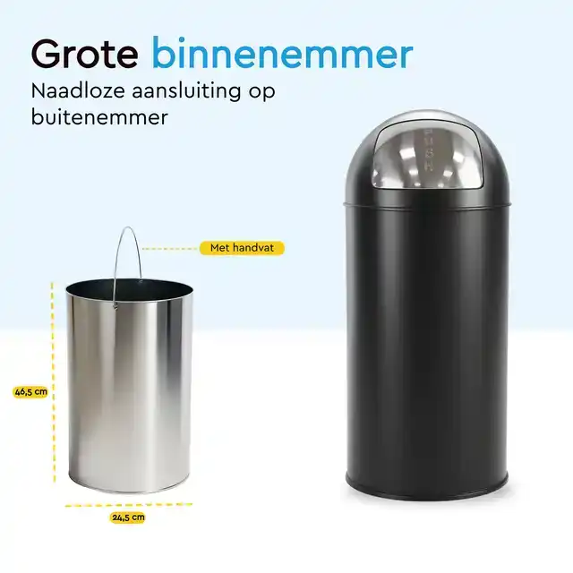 AFVALBAK BRASQ PUSH BIN PB230+ 30 LITER
