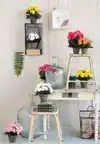 KUNSTPLANT MICA BEGONIA WIT IN POT STAN
