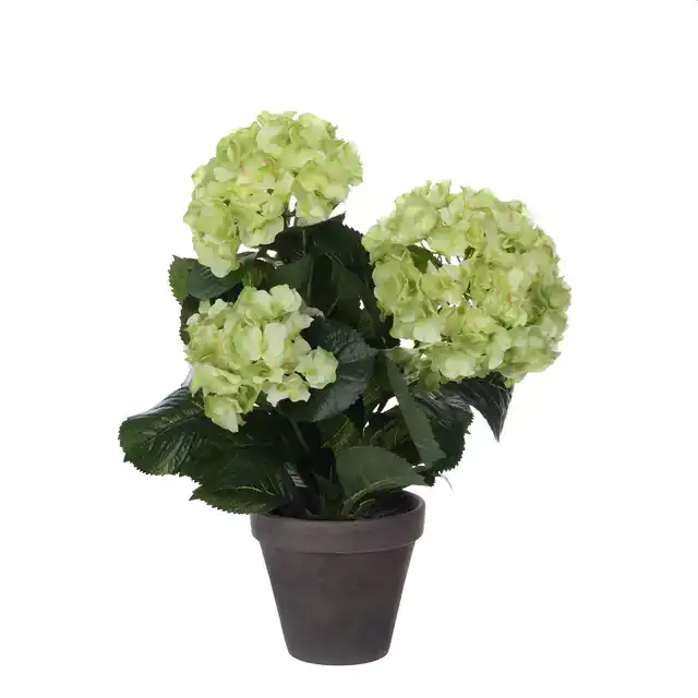 KUNSTPLANT MICA HORTENSIA IN POT GROEN