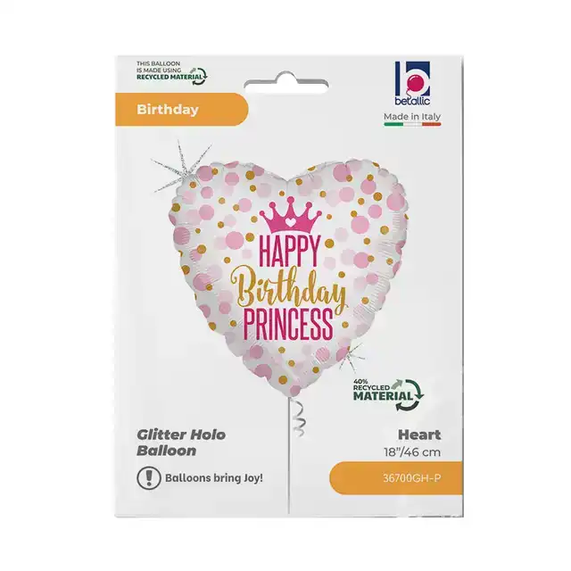 FOLIEBALLON BIRTHDAY PRINSES 45CM